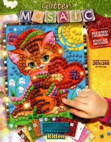 блискуча мозаїка Glitter mosaic БМ-02-02 котеня