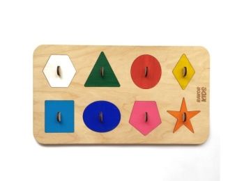 дерев'яні пазли геометричні фігури Р10017    "RAKOR KIDS"