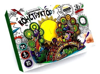 расписной конструктор 3Д   3DK-01-01 совы  + фломастеры
