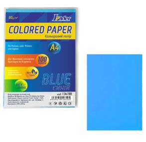 папір офісний кольоровий а4 80г/м2 100 аркушів насичений синій