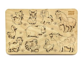 дерев'яні пазли ферма Р10015    "RAKOR KIDS"