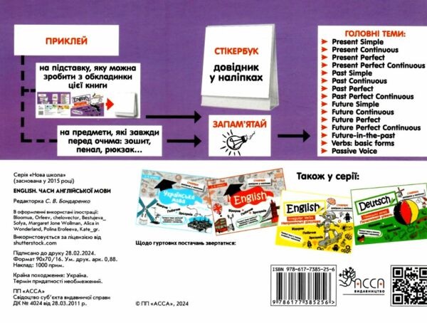 стікербук english 1 - 4 класи часи довідник у наліпках книга Ціна (цена) 52.10грн. | придбати  купити (купить) стікербук english 1 - 4 класи часи довідник у наліпках книга доставка по Украине, купить книгу, детские игрушки, компакт диски 4