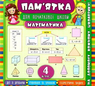 памятка для початкової школи математика 4 клас