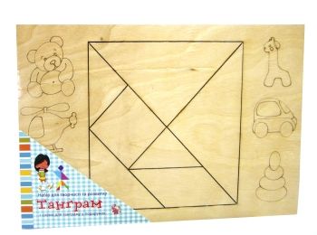 іграшка дитяча игрушка детская танграм великий на планшеті з дерева артикул RI30011707  к