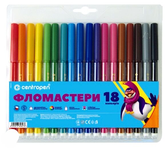 фломастери 18 кольорів Centropen в асортименті Ціна (цена) 81.30грн. | придбати  купити (купить) фломастери 18 кольорів Centropen в асортименті доставка по Украине, купить книгу, детские игрушки, компакт диски 0