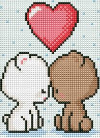 Алмазна мозаїка б/підрамн 15х20 АММ1034 Закохані ведмедики "Ідейка"