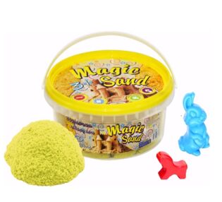 Кінетичний пісок Magic Sand 350г в відріч жовтий з формочками 370-6
