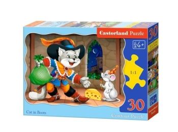 пазли castorland 30 елементів кіт у чоботях артикул 03730
