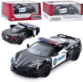 машина металева інерційна поліція Chevrolet Corvette 2021 KT 5432 WP