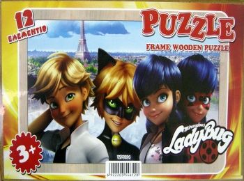 іграшка дитяча игрушка детская дерев'яний пазл в рамці леді баг артикул WP0104   це