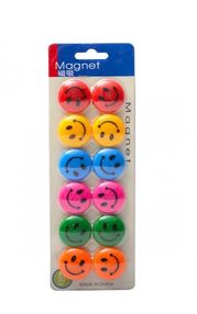 магніти для дошки 10 штук 3 см артикул 3010 смайл круглі