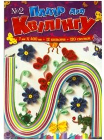 ПАПІР для квілінгу №2 УП-38 10 кольорів ширина 7 мм довжина 400 мм