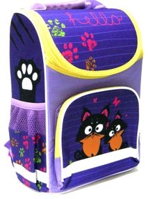 Рюкзак Leader 988073 Smile Котики короб ортопед 34,5*25,5*13см