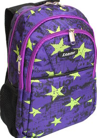 рюкзак ортопедичний    Leader 982009 фіолетовий (зелені зірки) (38х28х16см)