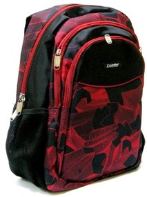 Рюкзак Leader 982127 чорний з черв. полосами, ортопедичний 42х29х15см Рюкзак Leader 982127 чорний з черв. полосами, ортопедичний 42х29х15см