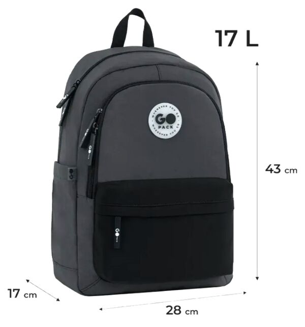 Рюкзак GoPack Education Teens чорний сірий 43x28x13 см GO26-141L-4 Ціна (цена) 962.30грн. | придбати  купити (купить) Рюкзак GoPack Education Teens чорний сірий 43x28x13 см GO26-141L-4 доставка по Украине, купить книгу, детские игрушки, компакт диски 1