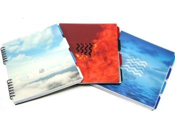 блокнот 175х206 мм 120 аркушів у клітинку пластикова обкладинка 4 пластикові розділювачі на спіралі 