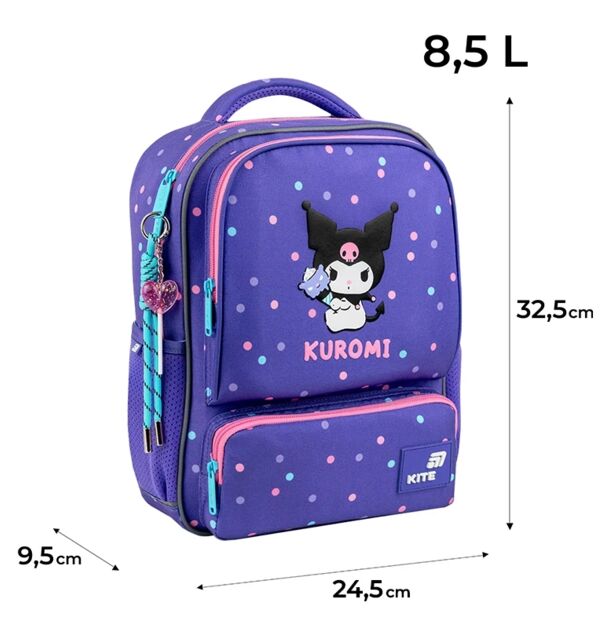 Рюкзак Kite Kids Kuromi 32,5х24,5х9,5 см HK26-559XS-1 Ціна (цена) 1 256.00грн. | придбати  купити (купить) Рюкзак Kite Kids Kuromi 32,5х24,5х9,5 см HK26-559XS-1 доставка по Украине, купить книгу, детские игрушки, компакт диски 1