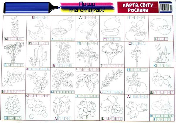диво килимок пиши та стирай карта світу рослини 5+ Ціна (цена) 15.30грн. | придбати  купити (купить) диво килимок пиши та стирай карта світу рослини 5+ доставка по Украине, купить книгу, детские игрушки, компакт диски 2