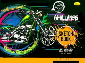 скетчбук  а4 24аркуші чорні аркуші