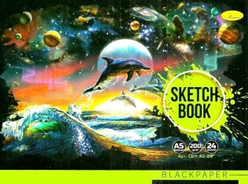 скетчбук  формат А-5 24 чорні аркуші