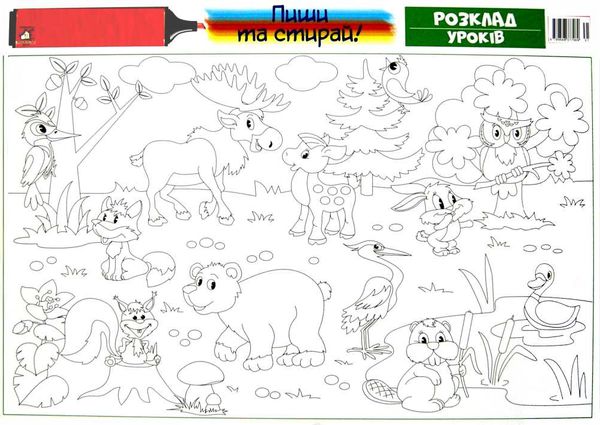 диво килимок пиши та стирай розклад уроків формат а3    пиши стирай ліс Книжко Ціна (цена) 15.30грн. | придбати  купити (купить) диво килимок пиши та стирай розклад уроків формат а3    пиши стирай ліс Книжко доставка по Украине, купить книгу, детские игрушки, компакт диски 2