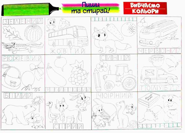 диво килимок пиши та стирай вивчаємо кольори 3+ Ціна (цена) 15.30грн. | придбати  купити (купить) диво килимок пиши та стирай вивчаємо кольори 3+ доставка по Украине, купить книгу, детские игрушки, компакт диски 2