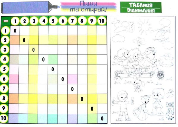 диво килимок пиши та стирай таблиця віднімання 5+ Ціна (цена) 14.90грн. | придбати  купити (купить) диво килимок пиши та стирай таблиця віднімання 5+ доставка по Украине, купить книгу, детские игрушки, компакт диски 2