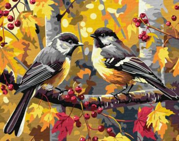 Розпис по номерах 40х50 КНО6637 Пара синичок "Ідейка"