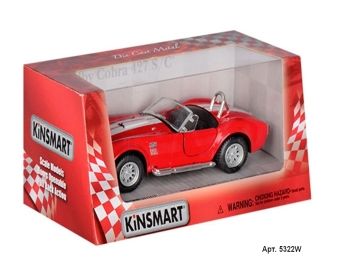 машинка kinsmart кинсмарт 1965 Shelby Cobra 427 S/C металева інерційна кольори мікс КТ 5322w машинка kinsmart кинсмарт 1965 Shelby Cobra 427 S/C металева інерційна кольори мікс КТ 5322w