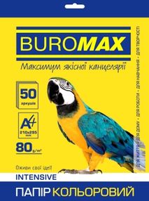 папір офісний Buromax а4 80г/м2 Intensiv 50 аркушів жовтий 2721350-0