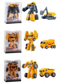 трансформер металевий E2013-14-16-04 робот 9 см + будтехніка 3 види
