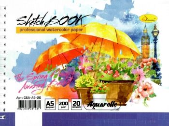 скетчбук акварельний  а5 20 аркушів скетчбук акварельний  а5 20 аркушів