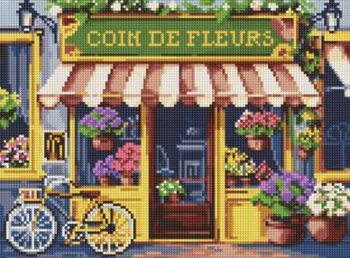 Алмазна мозаїка б/підрамн 30х40 АМС8056 Квітковий куточок "Ідейка"