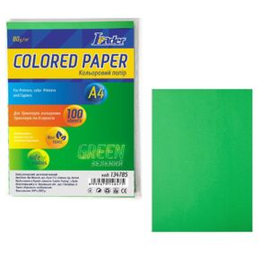 папір офісний кольоровий а4 80г/м2 100 аркушів насичений зелений