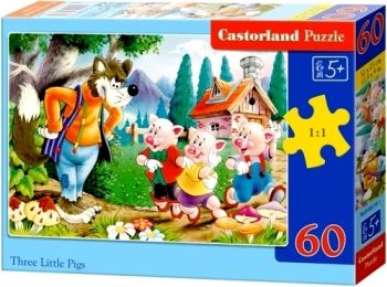 пазли castorland 60 елементів троє поросят артикул 06106