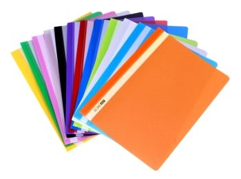 швидкозшивач пластиковий з прозорим верхом без перфорації А4 кольори в асортименті скоросшиватель