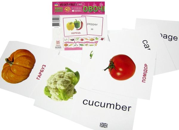 картки міні овочі Vegetables Ціна (цена) 21.20грн. | придбати  купити (купить) картки міні овочі Vegetables доставка по Украине, купить книгу, детские игрушки, компакт диски 1