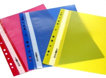 швидкозшивач пластиковий з прозорим верхом з перфорацією А4 кольори в асортименті