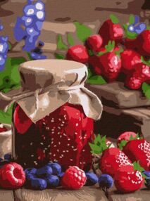 Розпис по номерах 30х40 КНО5692 Малинове вареня "Ідейка"