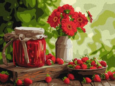 Розпис по номерах 30х40 КНО5691 Полуничне вареня "Ідейка"