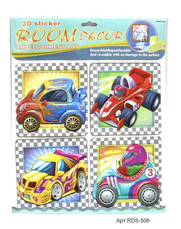 Наклейки Транспорт 3D Sticker Room decor RDS-506 Ціна (цена) 32.60грн. | придбати  купити (купить) Наклейки Транспорт 3D Sticker Room decor RDS-506 доставка по Украине, купить книгу, детские игрушки, компакт диски 1