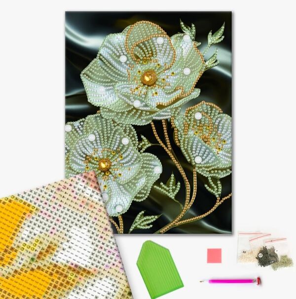 Алмазна мозаїка 25х25 BH004 Білі квіти brushme Брашми Ціна (цена) 162.50грн. | придбати  купити (купить) Алмазна мозаїка 25х25 BH004 Білі квіти brushme Брашми доставка по Украине, купить книгу, детские игрушки, компакт диски 1