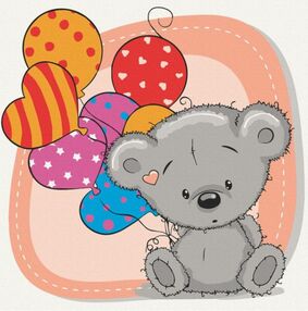 Розпис по номерах 30х30 15538-АС Ведмежа з кульками "Art Craft" арт крафт