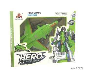 трансформер самолет   артикул 27LBL 3 вида  (16х13х4,5см)