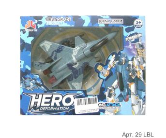 трансформер самолет   артикул 29LBL 3 вида  (16х13х4,5см)