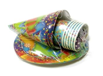 набор для дня рождения   Party Time (колпаки + тарелки + стаканчики + дудочки по 6 штук) к набор для дня рождения   Party Time (колпаки + тарелки + стаканчики + дудочки по 6 штук) к