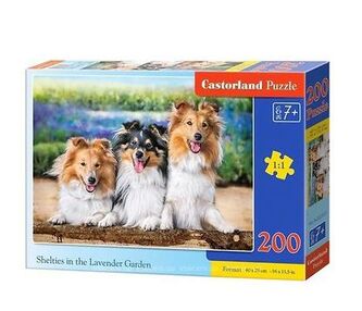 пазли castorland 200 елементів  артикул 222117 шотландські вівчарки в лавандовому саду   "