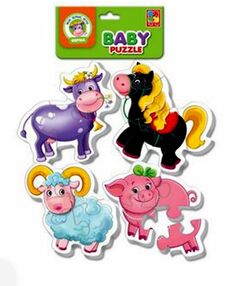 пазли м'які ферма baby puzzle 4 пазла артикул VT1106-86