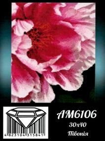 Алмазная мозаика 30*40 АМ6106 Півонія "Ідейка"